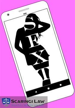 Phone with SEXT text and silhouette of a girl